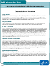 Fact Sheet: Pre-exposure Prophylaxis (PrEP) for HIV Prevention